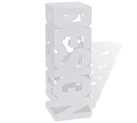 BOWEKAM Home & Garden - Portaombrelli quadrato in acciaio 48,5 cm, colore: Bianco