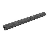 BOWEKAM Home & Garden - Recinzione in filo di acciaio con rivestimento in PVC, 25 x 1,5 m, colore: grigio