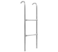 BOWEKAM Home & Garden - Scala per trampolino a 2 gradini, in acciaio, 102,6 cm, colore: Argento
