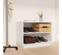 BOWEKAM Home & Garden-Scarpiera bianca 60x34x45 cm in legno massello di pino-mobili scelta