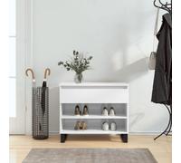 BOWEKAM Home & Garden-Scarpiera in legno laccato bianco lucido 70 x 36 x 60 cm