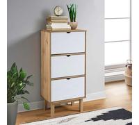 BOWEKAM Home & Garden-Scarpiera OTTA con 3 cassetti marrone e bianco in legno massello di pino, mobili a scelta