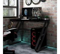 BOWEKAM Home & Garden - Scrivania da gioco con gambe a forma di ZZ, 110 x 60 x 75 cm, colore: Nero
