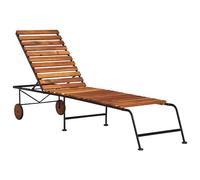 BOWEKAM Home & Garden - Sedia a sdraio con gambe in acciaio massiccio di acacia