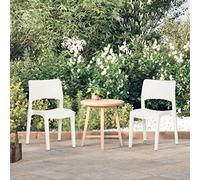 BOWEKAM Home & Garden-Sedie da Giardino 2 pz Bianco Polipropilene-Mobili Scelta