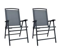 BOWEKAM Home & Garden Sedie da giardino pieghevoli 2 pezzi Texilene Grey-Furniture Choice