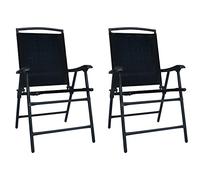 BOWEKAM Home & Garden Sedie da giardino pieghevoli 2 pezzi Texilene Nero-Scelta