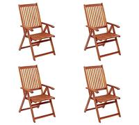 BOWEKAM Home & Garden Sedie da giardino pieghevoli 4 pezzi legno massello di acacia - Scelta