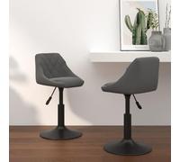 BOWEKAM Home & Garden-Sedie da pranzo girevoli 2 pezzi velluto grigio scuro - Scelta