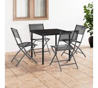 BOWEKAM Home & Garden - Sedie pieghevoli per esterni, 4 pezzi, in acciaio nero e textilene, mobili a scelta