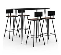 BOWEKAM Home & Garden - Set da bar da 5 pezzi, colore: nero