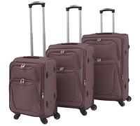 BOWEKAM Home & Garden - Set di 3 trolley con valigetta morbida, Marrone