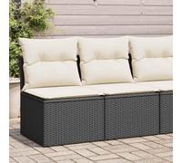 BOWEKAM Home & Garden - Set di 4 divani da giardino con cuscini, in polyrattan nero e acacia