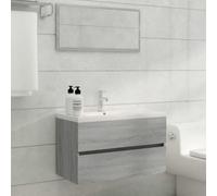 BOWEKAM Home & Garden - Set di mobili da bagno in legno Sonoma, 2 pezzi, colore: grigio