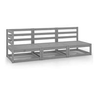 BOWEKAM Home & Garden - Set di mobili da giardino in legno di pino massiccio, 3 pezzi, colore: Grigio