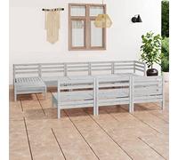 BOWEKAM Home & Garden - Set di mobili da giardino in legno massello di pino, 10 pezzi, colore: Bianco