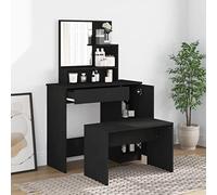 BOWEKAM Home & Garden - Set tavolo da toeletta, 86,5 x 35 x 136 cm, colore: Nero