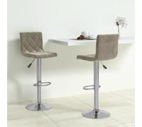 BOWEKAM Home & Garden-Sgabelli Bar 2 pz Velluto Grigio Chiaro-Scelta