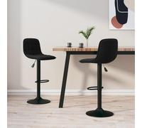 BOWEKAM Home & Garden-Sgabelli da Bar 2 pezzi Velluto Nero - Scelta