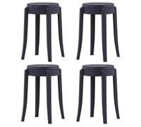 BOWEKAM Home & Garden - Sgabelli impilabili, 4 pezzi, in plastica, colore: Nero