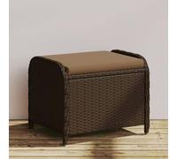 BOWEKAM Home & Garden - Sgabello da giardino con cuscino, in polyrattan, 58 x 46 x 46 cm, colore: Marrone