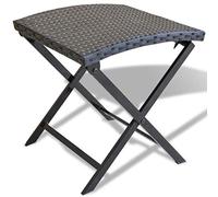 BOWEKAM Home & Garden - Sgabello pieghevole in polyrattan, colore: nero