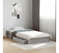 BOWEKAM Home & Garden - Struttura letto con cassetti senza materasso, 75 x 190 cm, colore: grigio cemento