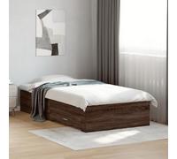 BOWEKAM Home & Garden - Struttura letto con cassetti senza materasso, rovere marrone, 100 x 200 cm