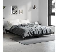 BOWEKAM Home & Garden - Struttura letto senza materasso, 135 x 190 cm, in legno doppio, colore: Nero