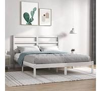 BOWEKAM Home & Garden - Struttura letto senza materasso, 140 x 200 cm, in legno massello di pino, colore: Bianco