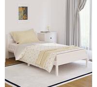 BOWEKAM Home & Garden - Struttura letto senza materasso, in legno di pino massiccio, 100 x 200 cm, colore: bianco