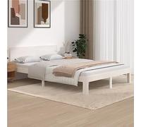 BOWEKAM Home & Garden - Struttura letto senza materasso, in legno massello di pino, 140 x 200 cm, colore: Bianco