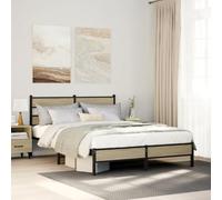 BOWEKAM Home & Garden - Struttura letto senza materasso, in rovere Sonoma, 140 x 200 cm, in legno ingegnerizzato