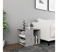BOWEKAM Home & Garden - Tavolino da giardino in legno impiallacciato, 50 x 50 x 45 cm, colore: Grigio cemento