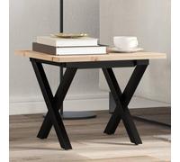 BOWEKAM Home & Garden - Tavolino da salotto con telaio a X, 40 x 40 x 35 cm, in legno massello di pino e acciaio