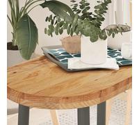 BOWEKAM Home & Garden-Tavolo da Tavolo Marrone Chiaro 80x40x4 cm Legno Massello Rovere Ovale - Scelta