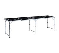 BOWEKAM Home & Garden - Tavolo pieghevole da Beer Pong, 240 cm, colore: Nero