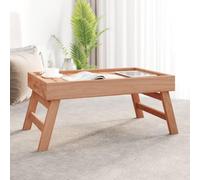 BOWEKAM Home & Garden - Vassoio pieghevole in legno massello di teak, 55 x 35 x 25 cm
