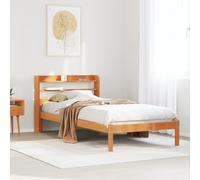 BOWEKAM Letti & Accessori-Letti & Telai letti-Struttura letto con testiera senza materasso Marrone cera 90x200 cm