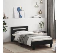 BOWEKAM Letti & Accessori-Letti & Telai-Letto Senza Materasso con Testiera Nero 75x190 cm Piccolo Singolo