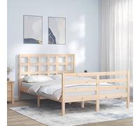 BOWEKAM Letti & Accessori-Letti & Telai-Letto Senza Materasso Piccolo Matrimoniale In Legno Massello