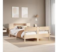 BOWEKAM Letti & Accessori-Letti & Telai-Libreria Letto Senza Materasso 120x200cm Legno Massello Pino