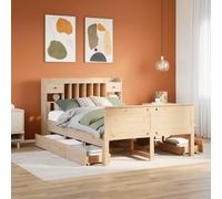 BOWEKAM Letti & Accessori-Letti & Telai-Libreria Letto Senza Materasso 150x200 cm King Legno massello di pino
