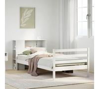 BOWEKAM Letti & Accessori-Letti & Telai-Libreria Letto Senza Materasso Bianco 100x200 cm Legno massello di pino