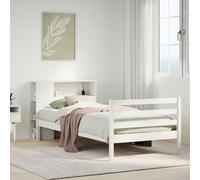 BOWEKAM Letti & Accessori-Letti & Telai-Libreria Letto Senza Materasso Bianco 90x190 cm Singolo Legno massello di pino