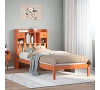 BOWEKAM Letti & Accessori-Letti & Telai-Libreria Letto Senza Materasso Cera Marrone 100x200 cm Legno massello di pino