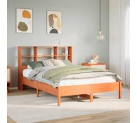 BOWEKAM Letti & Accessori-Letti & Telai-Libreria Letto Senza Materasso Cera Marrone 120x200 cm Legno massello di pino