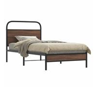 BOWEKAM Letti & Accessori-Letti & Telai-Struttura letto senza materasso 90x200 cm Rovere Marrone Legno Ingegnerizzato