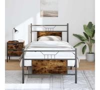 BOWEKAM Letti & Accessori-Letti & Telai-Struttura letto senza materasso Rovere fumé 90x190 cm Singolo Legno Ingegnerizzato