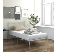 BOWEKAM Letti & Accessori-Letti & Telai-Telaio letto senza materasso Bianco Metallo 100x200 cm